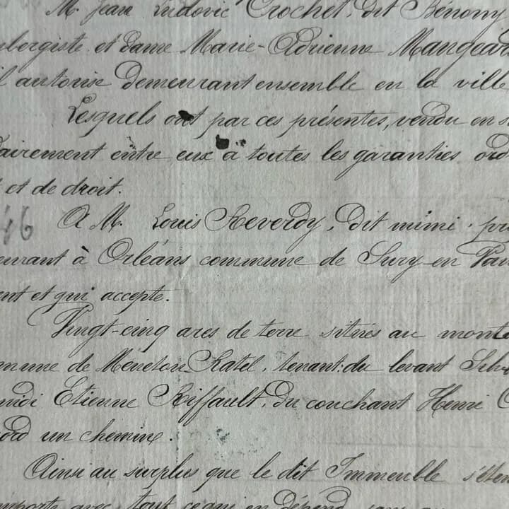 Un acte ancien écrit à la plume
