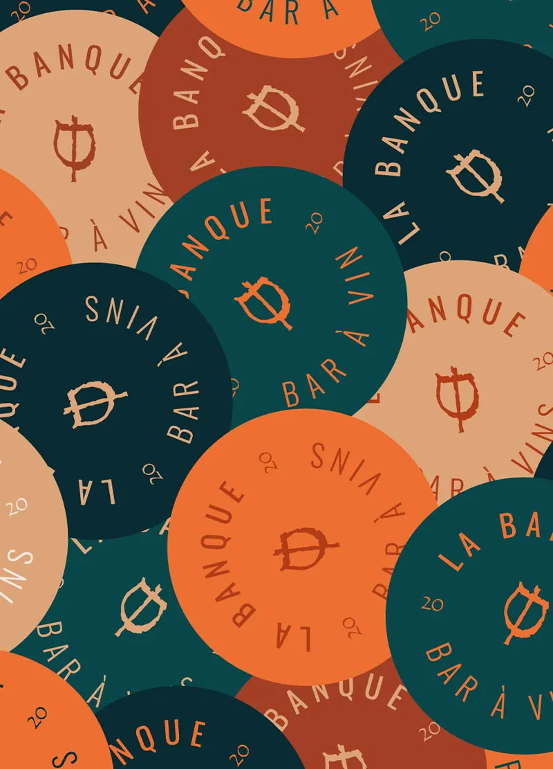 Charte graphique de La Banque, bar à vin à Sancerre