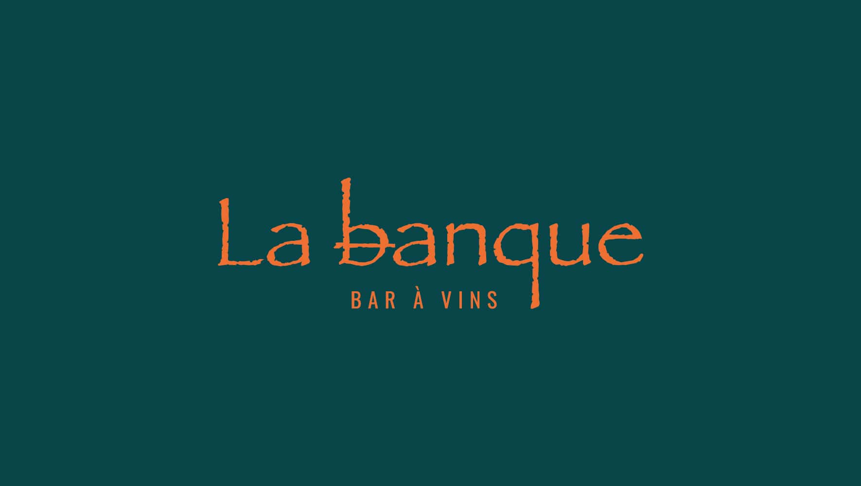 Le logo de La Banque, bar à vin à Sancerre, après la refonte par Moune Studio