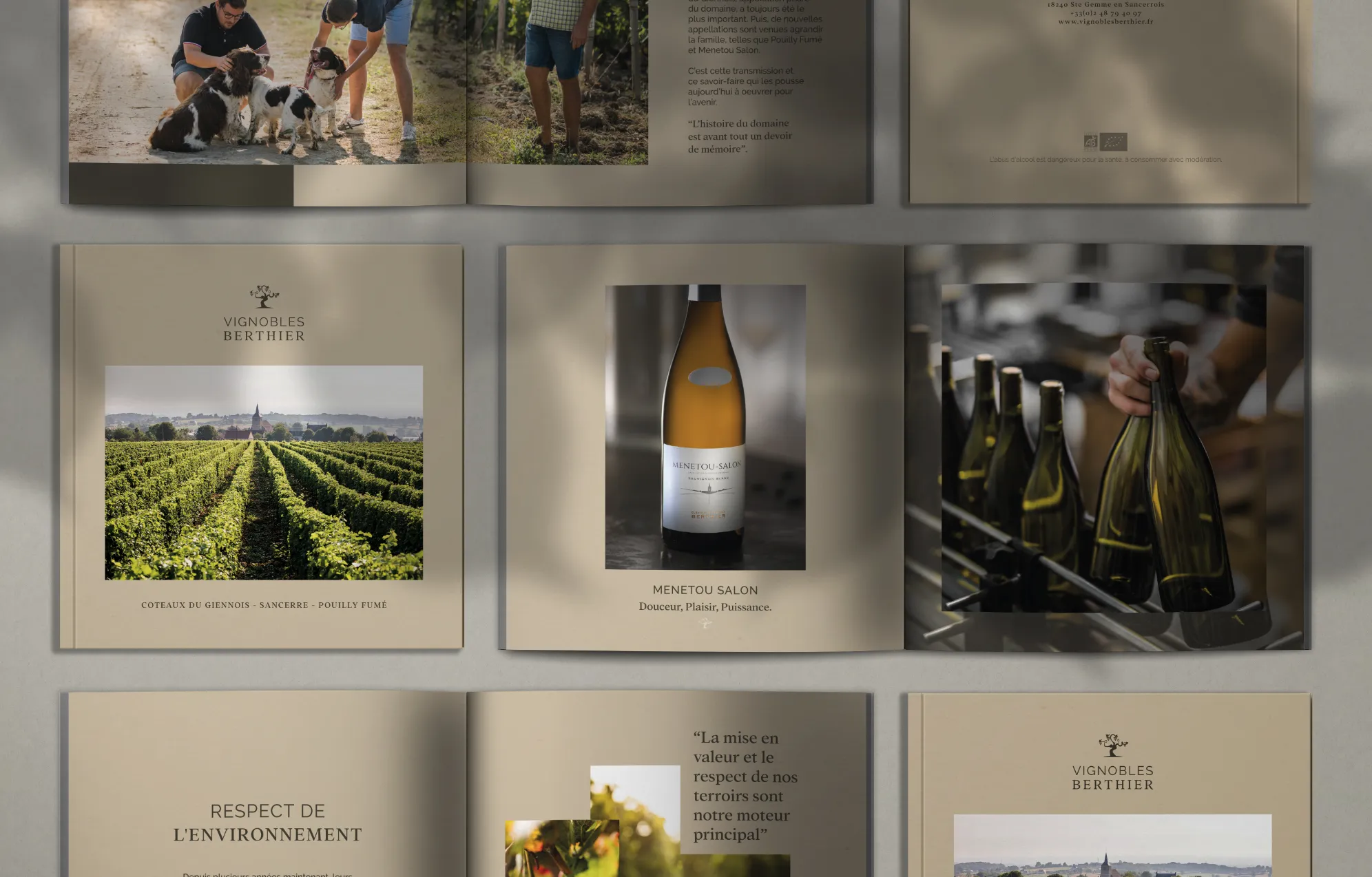 Brochure de présentation des vins d'un vignoble sancerrois