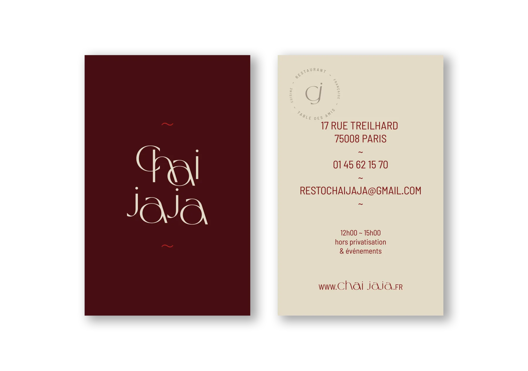 La carte de visite de Chai Jaja