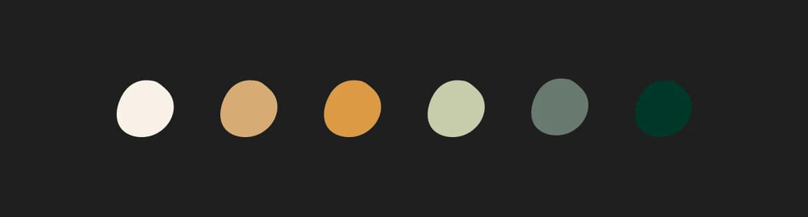 La gamme de couleurs de Bucolissim, du crème au vert profond
