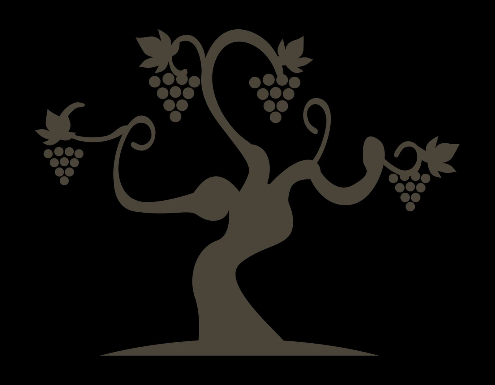 Le symbole du Vignoble Berthier, un cep aux grappes de raisin